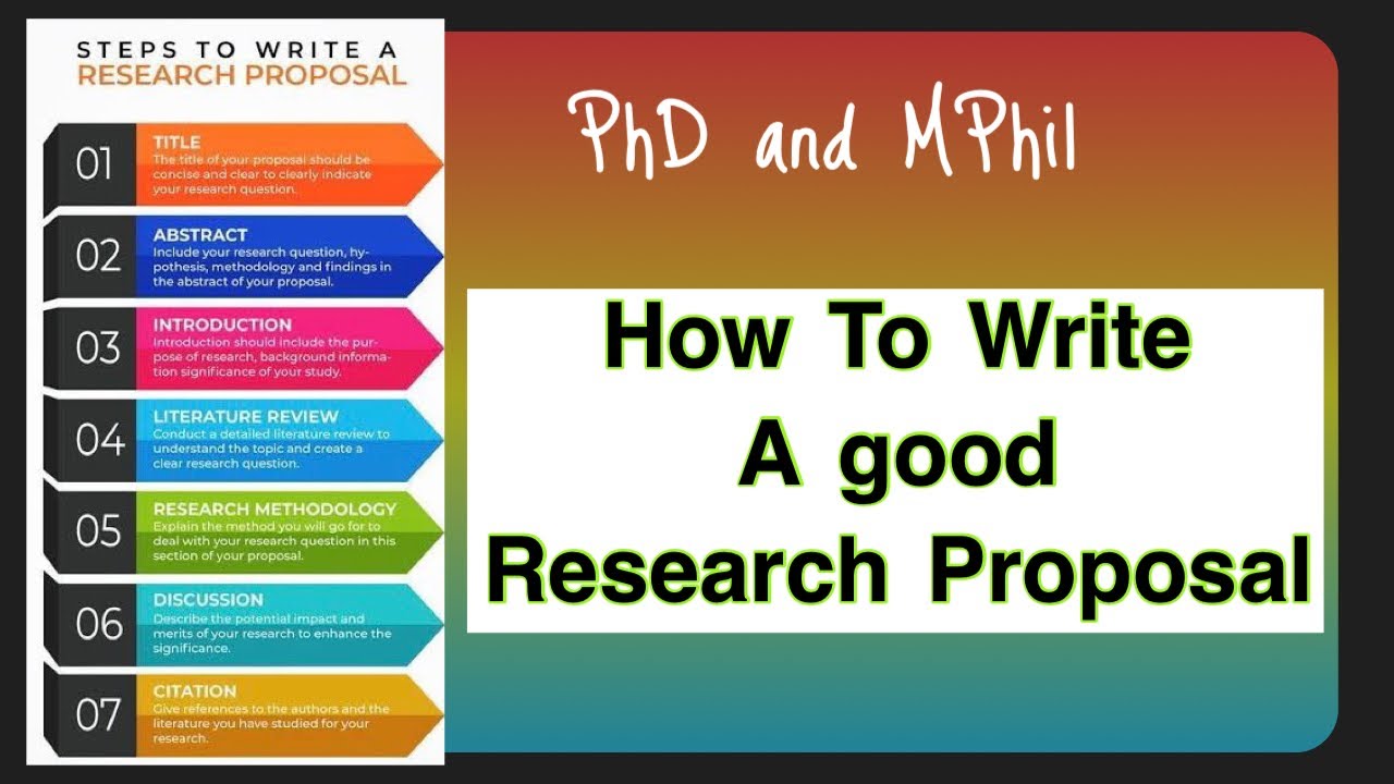 How to write a good research proposal