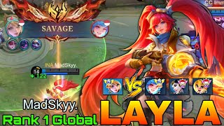 SAVAGE Layla VS Top Tier's Enemies - Top 1 Global Layla by MadSkyy. - Mobile Legends