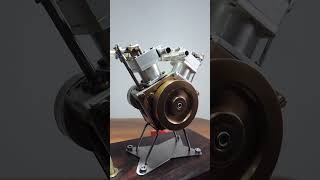 Working Miniature V2/V-Twin Air Engine #shorts #youtubeshorts #miniature #engine #mechanical