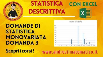 STATISTICA MONOVARIATA - EXCEL - domanda 3