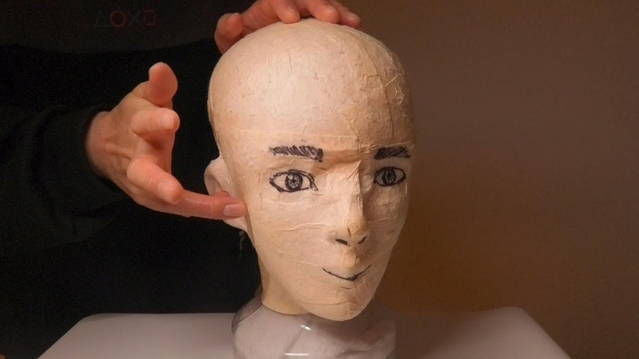 ダミーヘッドに指かき＆マッサージしてみた (Notalking ASMR)