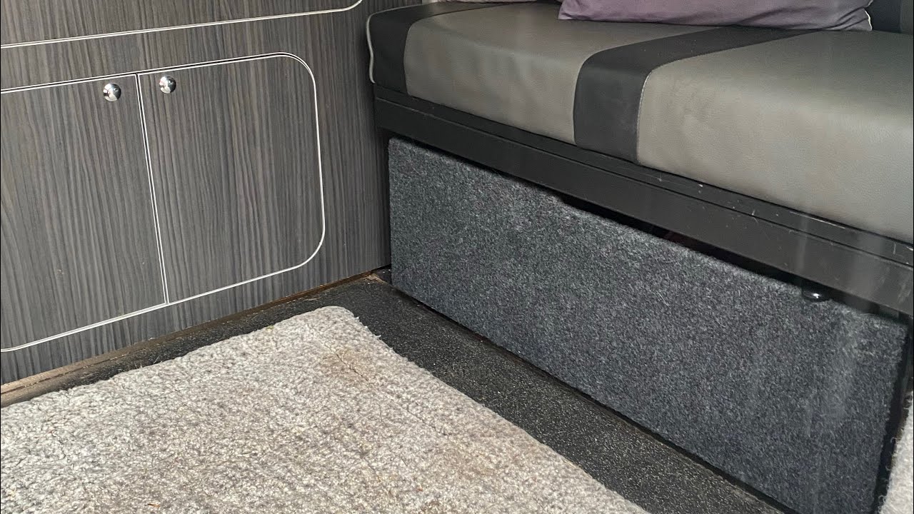 Campervan upgrade UNDER ROCK AND ROLL BED STORAGE! YouTube