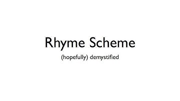 How to find a Rhyme Scheme