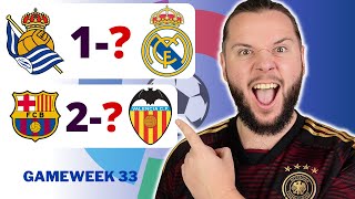 Laliga Gameweek 33 Predictions & Betting Tips