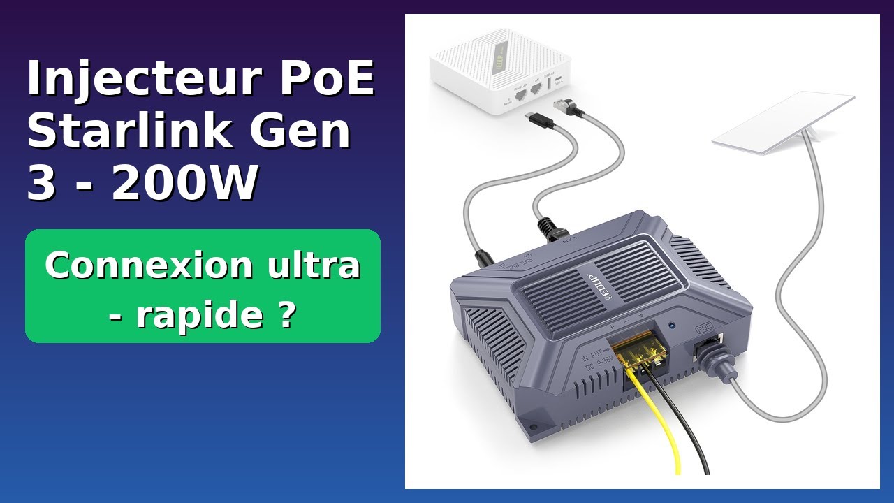 XLTTYWL Injecteur Starlink V3 Poe, 200 W 5 en 1 GigE passif et XLTTYWL Injecteur Starlink V3 Poe, 200 W 5 en 1 GigE passif et