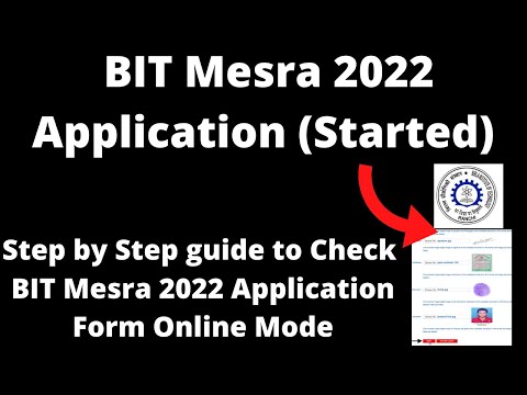 BIT Mesra 2022 Application (Started) - How to Fill BIT Mesra 2022 Application Form Online Mode