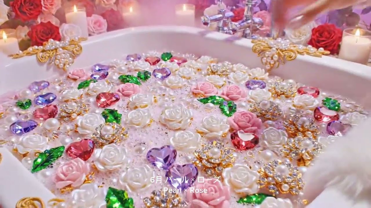 【AI ASMR】究極の没入感✨12ヶ月の誕生石×誕生花ジュエリーバスボム💎🛁(Luxury 12 Birthstone & Birth Flower Jewelry Bath Bomb)