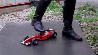 Women Low Heel Pointed Toe Black Leather Boots Crush Toy Rc Indy Car