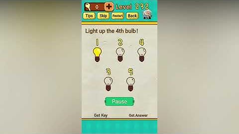 Mr Brain Level 232 Light up the 4th bulb