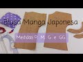 Como fazer molde  blusa feminina com manga japonesa modelagem para tecido plano