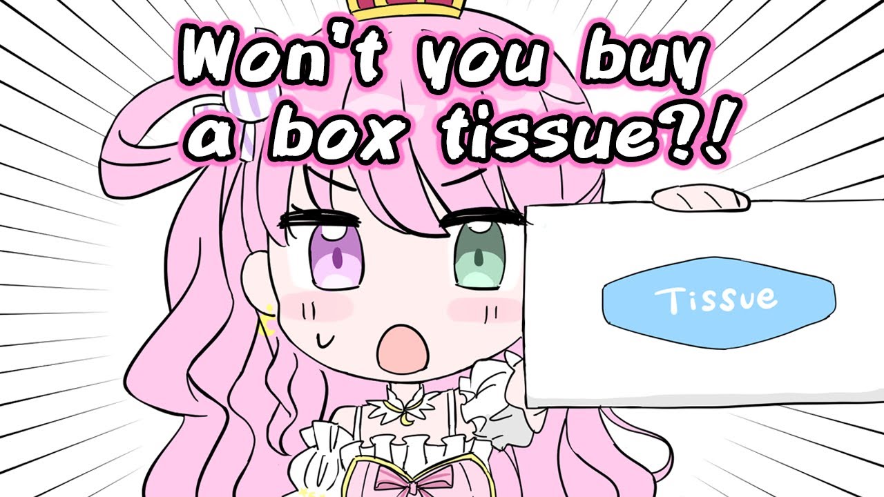 Luna tries her best to promote a tissues box to Okayu【Animated Hololive/EngSub】【Himemori Luna】