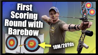 My First 18 Meter Scoring Round with my Barebow | Tuning & Shooting Barebow Archery at 20 Yards