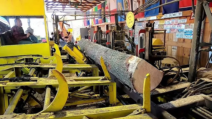 sawing the last pine log for the 2x4 order # 347