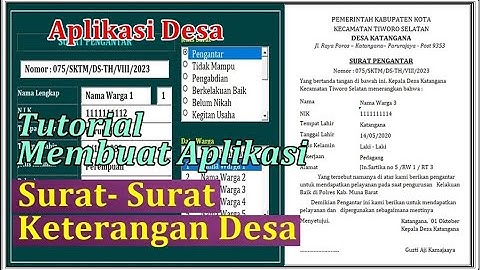 Aplikasi Surat - Surat Keterangan Desa   :  Belajar Excel VBA Pemula