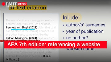 APA 7th edition: referencing a website