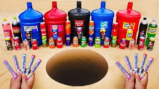 Giant Coca Cola, Mirinda, Fanta, Giant Schweppes and Most Popular Soda vs Mentos Underground