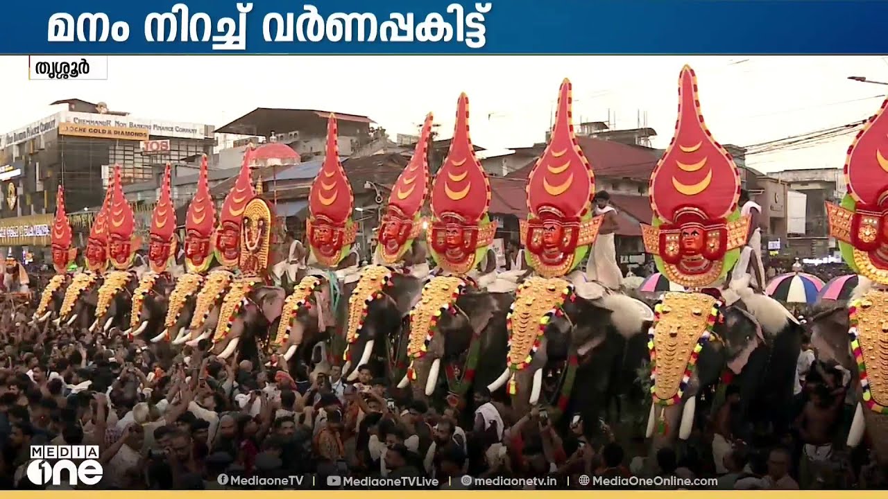 ജനസാ​ഗരം പൂരന​ഗരി; മനം നിറച്ച് വർണപ്പകിട്ട്