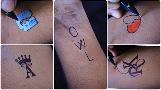 OWL convert in tattoo || blade tattoo || RK combination || beautiful A and amazing heart broken R