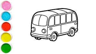 Bus Drawing Painting Coloring For Kids and Toddlers - Child Art