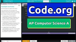 Code.org Lesson 2.1 Object Aliases and Equality | Tutorial with Answers | Unit 4 CSA
