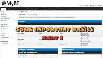 MyBB Admin Dashboard Basics - PART I