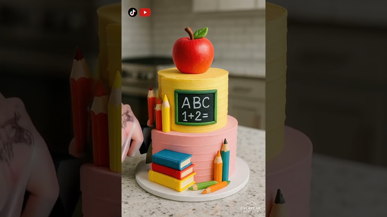Back-to-School Cake? 🍎✏️ Yes, It’s Edible!