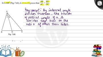 In \( \triangle A B C \) (Fig. 7.60), if \( \angle 1=\angle 2 \), prove that \( \frac{A B}{A C}=...