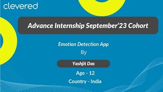 Emotion Detection App | Advance Internship September’23 Cohort | Clevered