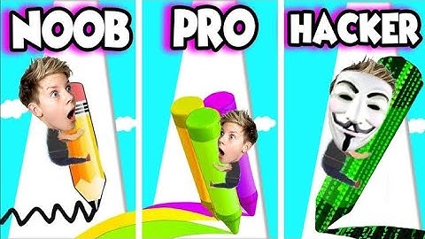 Can We Go NOOB vs PRO vs HACKER In PENCIL RUSH 3D!? (ALL LEVELS!) Prezley