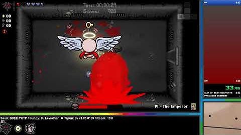[no sound] The binding of Isaac Afterbirth 1char seeded 43s IGT (WR (not for long))