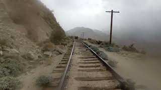 Railcart for the Carrizo Gorge Railway goin up