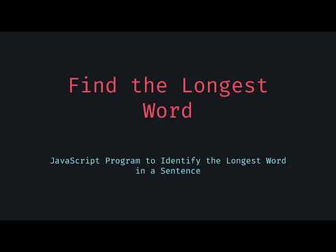 Find the Longest Word in a String 🏆  JavaScript Coding Challenge