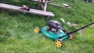 4hp briggs push engine swap from mulching mower to one with a grass shoot ran into a problem