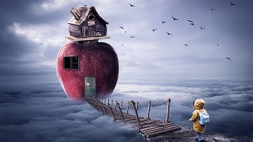 Apple House - Above the Cloud Photoshop Manipulation
