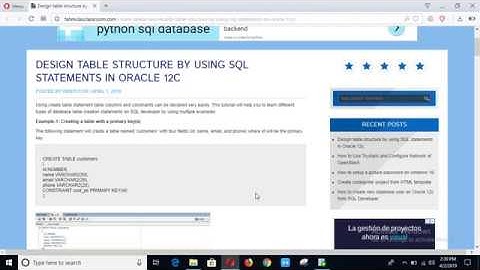 table design using SQL statement in Oracle 12c