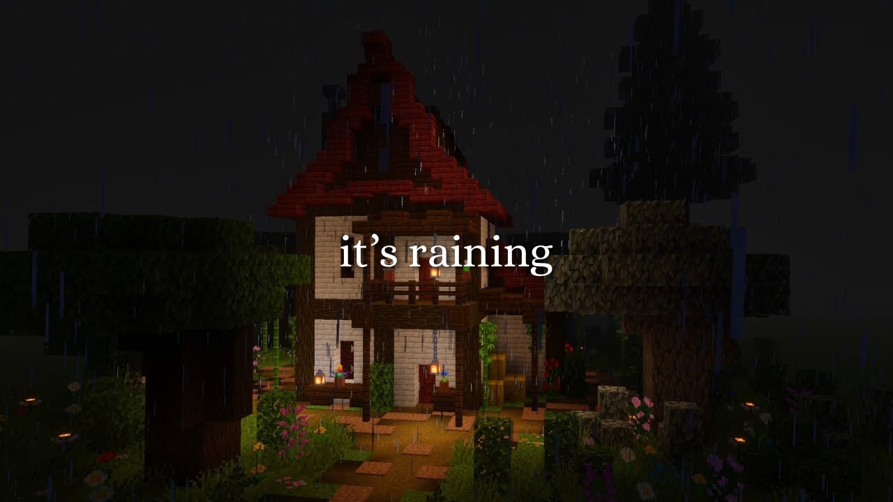 it's raining - Minecraft Relaxing Rain Sounds 🌧️ - Rustic Fantasy Cottage