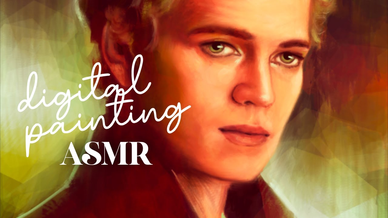 ASMR painting process .・portrait study with heavy rain 🌧️ - YouTube