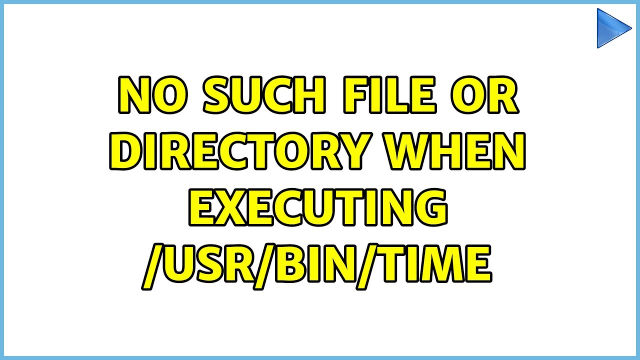 Ubuntu: No such file or directory when executing /usr/bin/time - YouTube