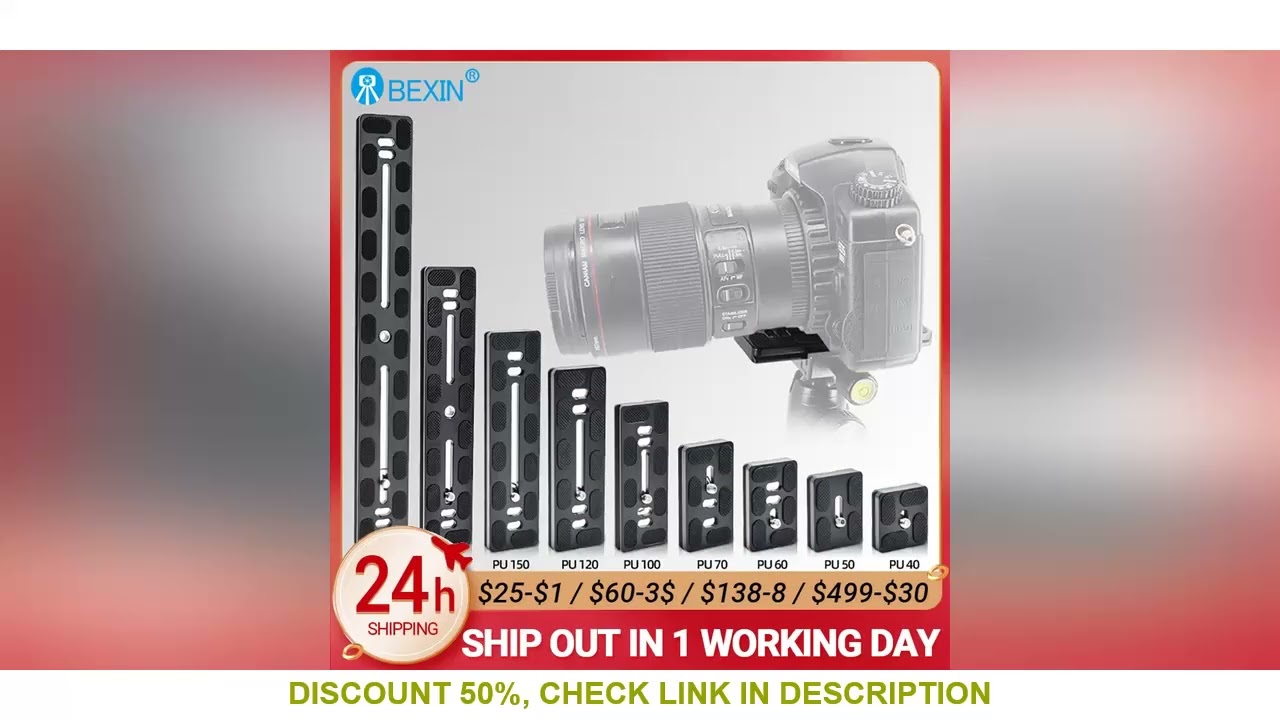 BEXIN Universal Aluminum Alloy Quick Release Plate Tripod Mount Adapter with 1/4 Screw for Benro Arc