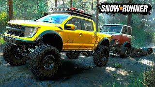 Fui de F250 RAPTOR resgatar um CAMINHÃO ABANDONADO - SnowRunner #8