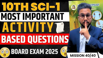 10TH SCIENCE 1 MOST IMPORTANT ACTIVITY BASED QUESTIONS | JR TUTORIALS |