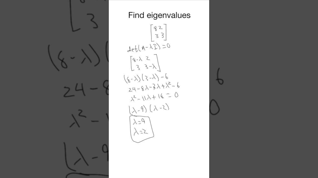 Finding eigenvalues #linearalgebra