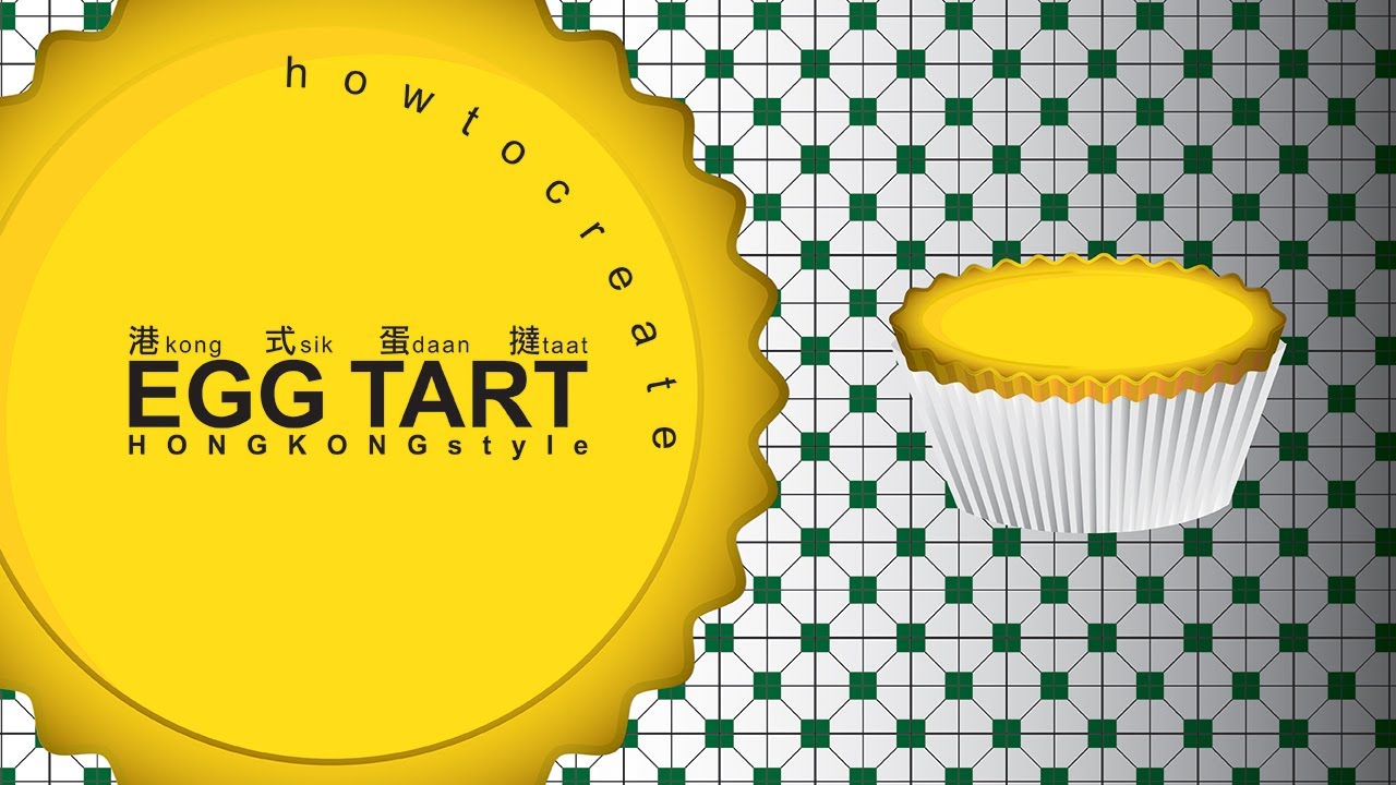 Draw with me How to create egg tart Adobe Illustrator YouTube