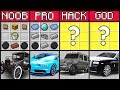 Minecraft Battle: SUPER CAR CRAFTING CHALLENGE - NOOB vs PRO vs HACKER vs GOD ~ Animation