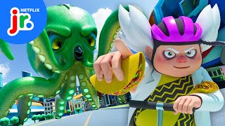 Octopus Attack At The Car Wash! 🐙 Hot Wheels Let's Race | Netflix Jr