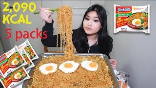 MI GORENG NOODLE MUKBANG 5 PACKS | EATING SHOW