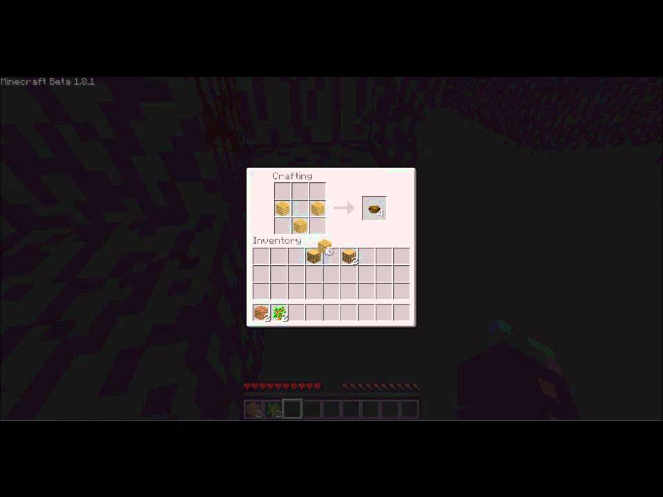 minecraft 1.8.1 how to make a boat a bowl and mushroom 