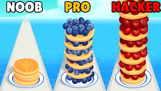 NOOB vs PRO vs HACKER in Pancake Run (NEW UPDATE!) screenshot 5