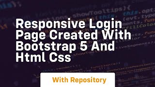 responsive login page created with bootstrap 5 and html css
