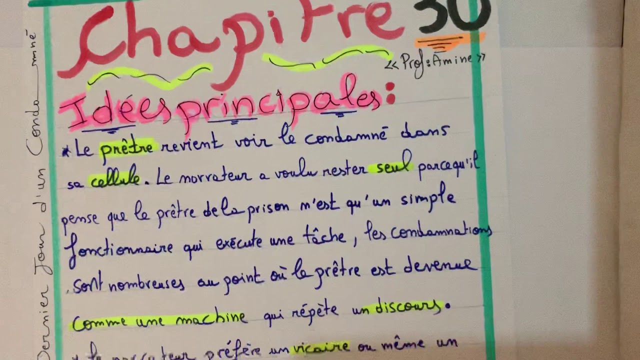 Le Dernier Jour d’un Condamné : Chapitre 30 et 31 يوميات محكوم بالاعدام الأولى باكالوريا